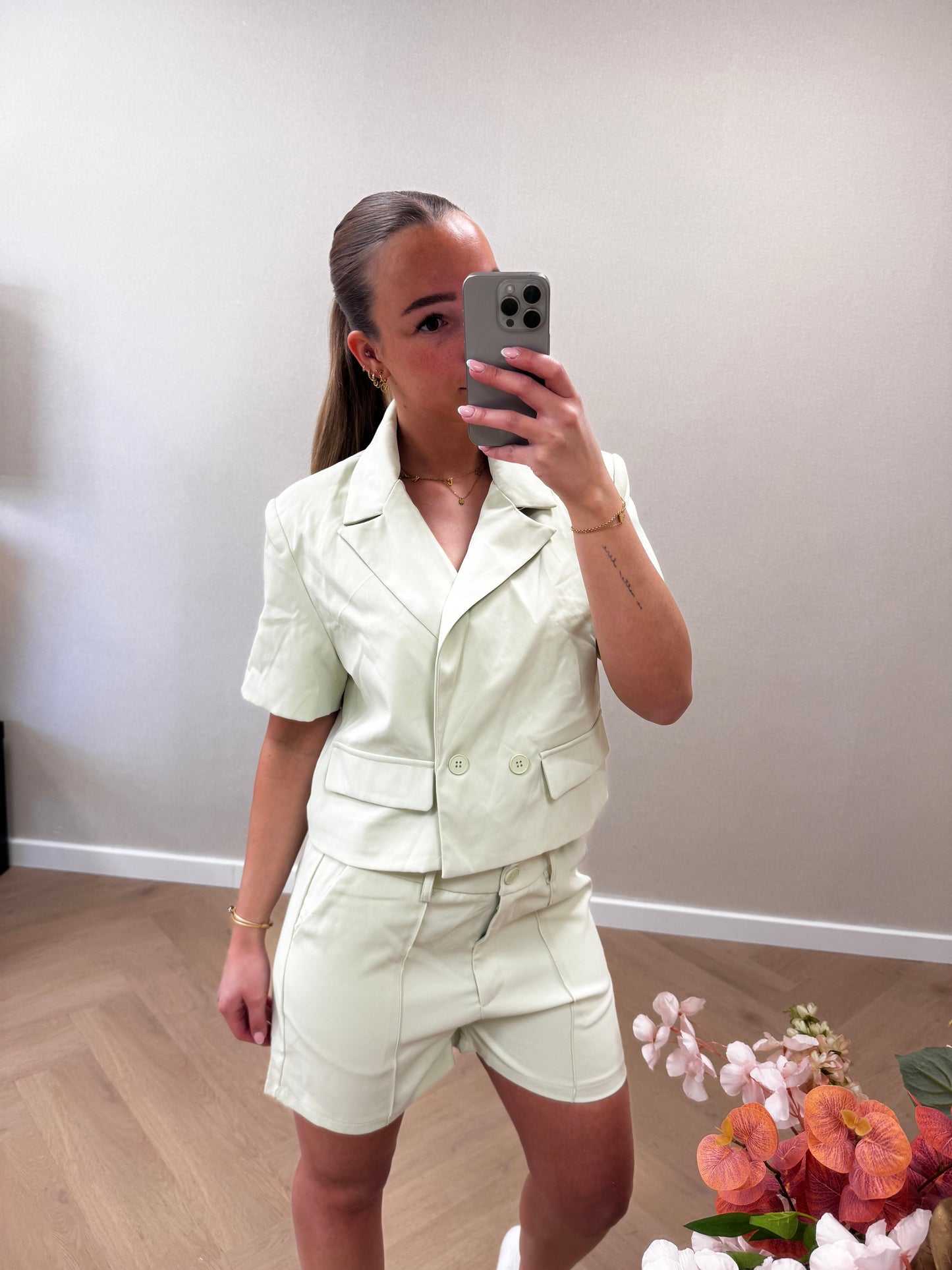 Roos set mintgroen