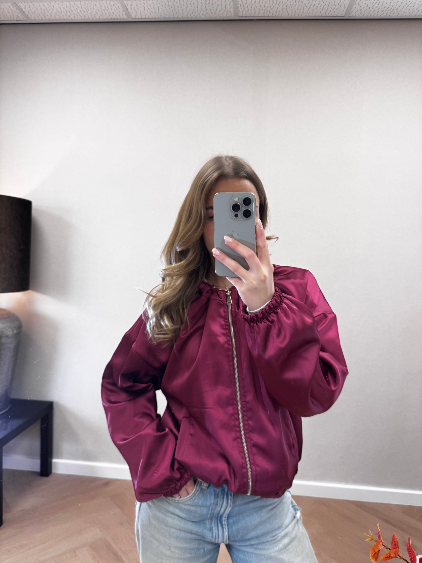 Satin bomber magenta