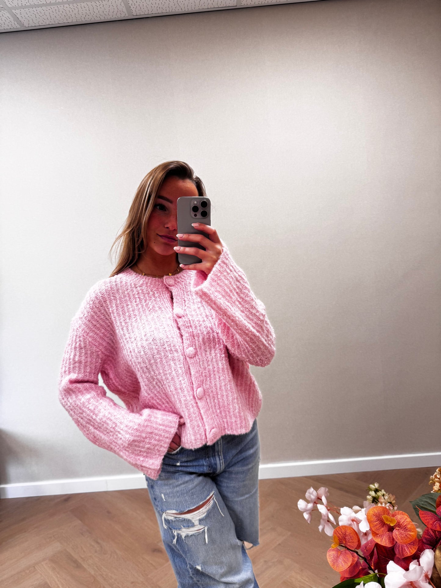 Knitted cardigan Pink