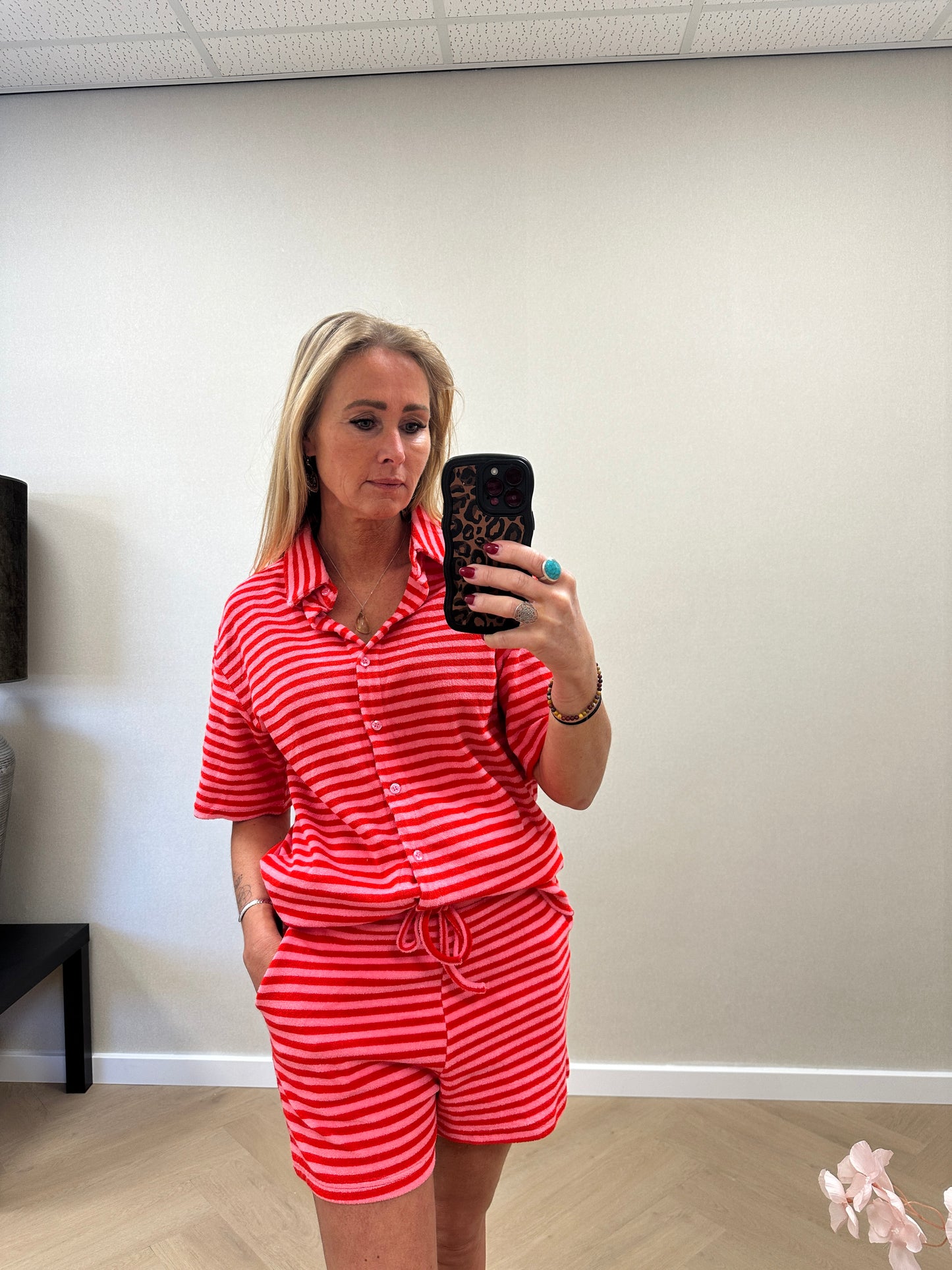 Stripe set pink red
