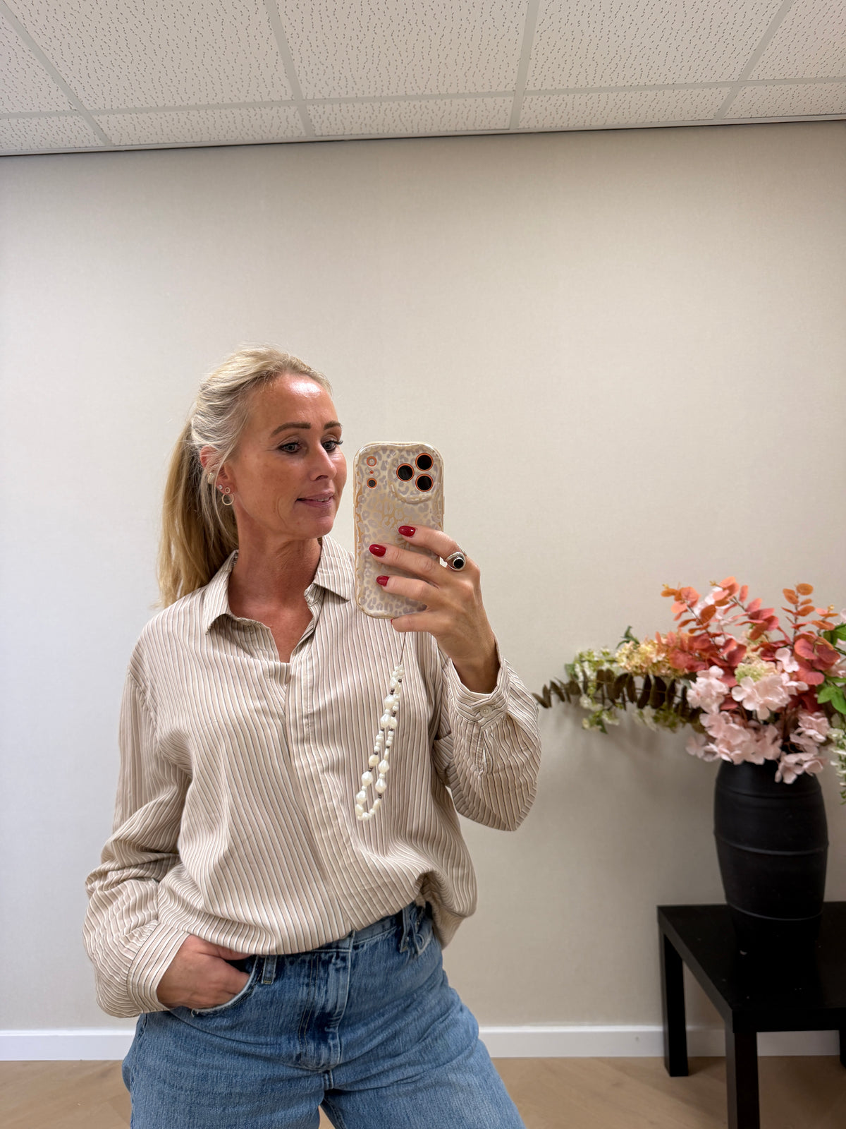 Stripe Blouse - Beige