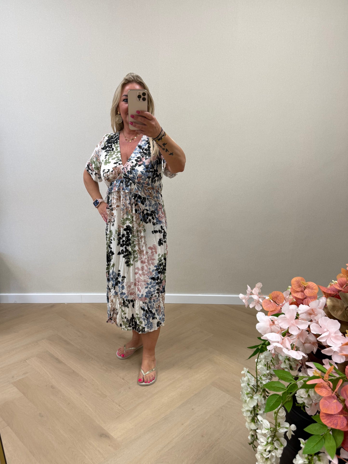 Flower dress green