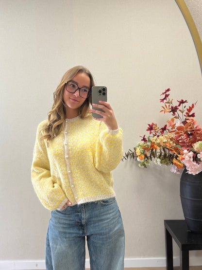 Sweet Stripe Cardigan - Yellow