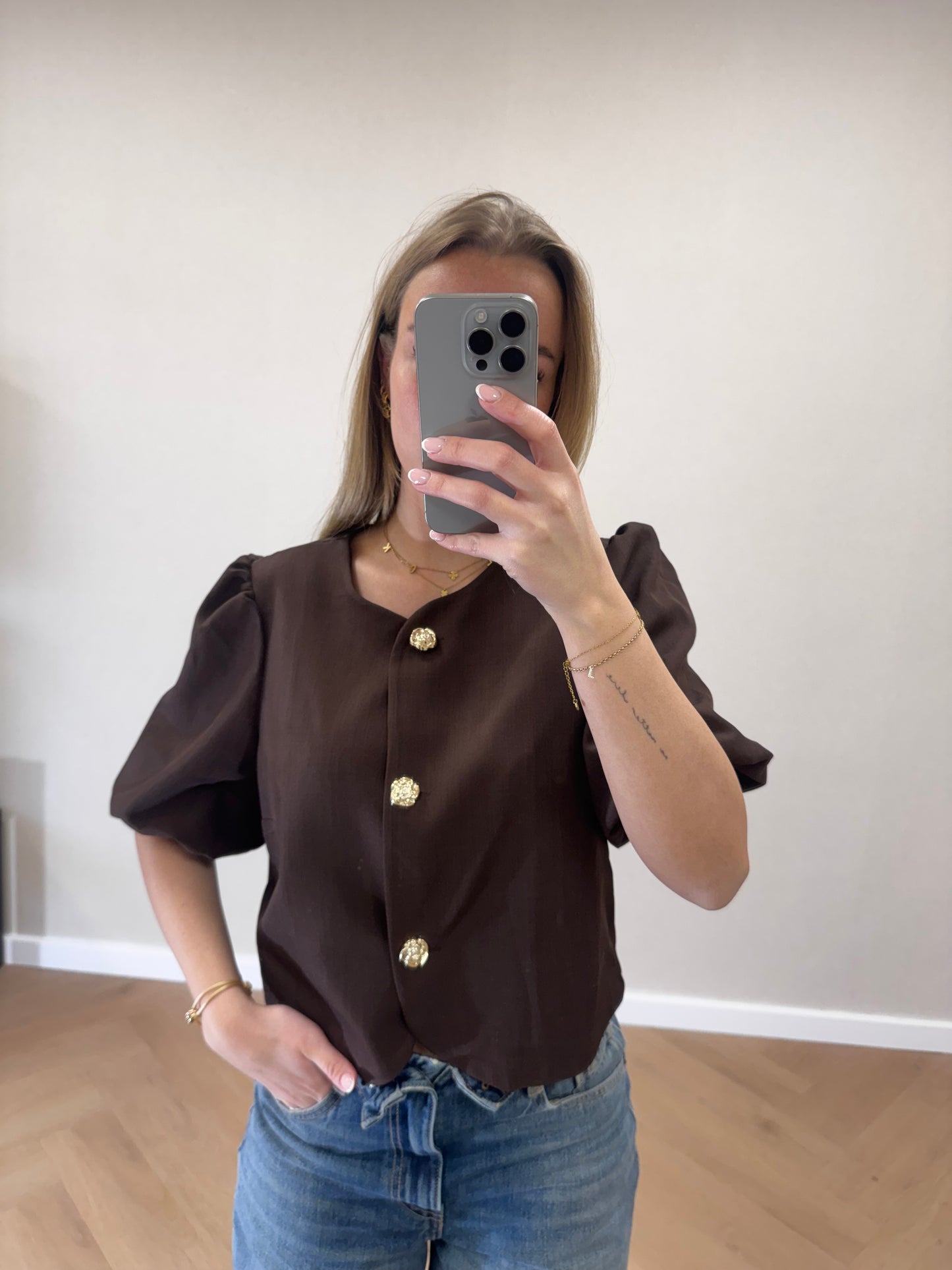 Luna top bruin