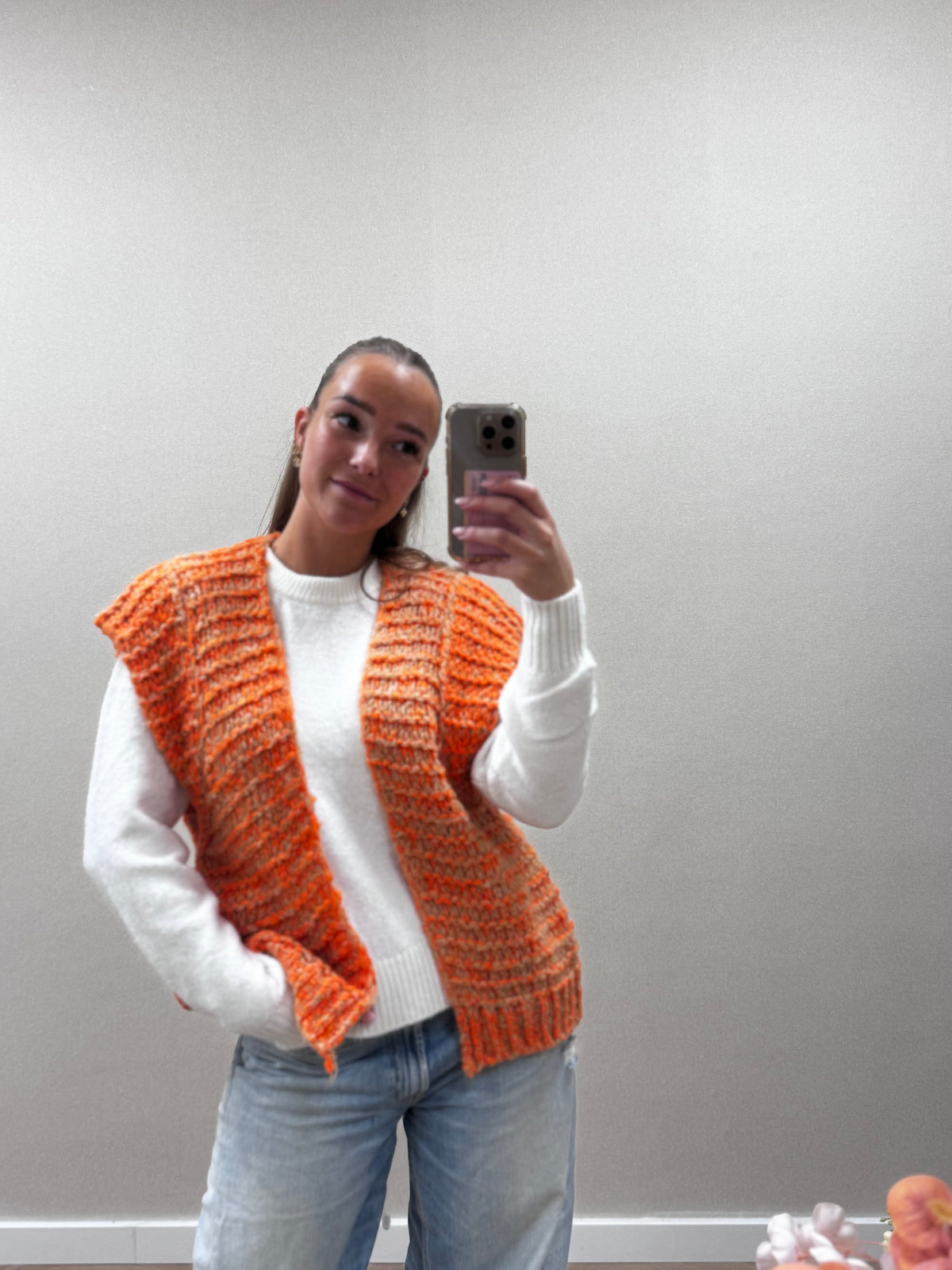 Mila knit Gillet - orange