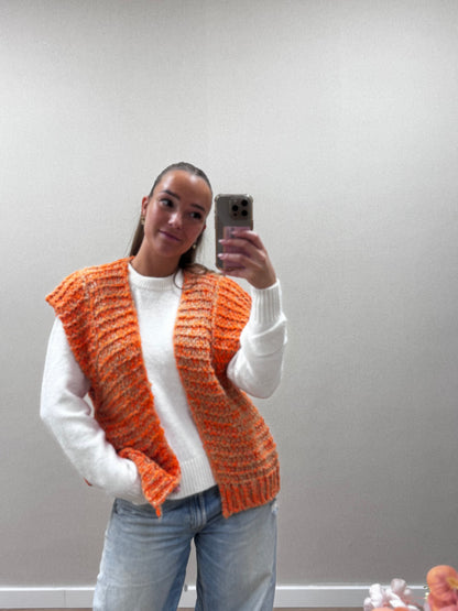 Mila knit Gillet - orange