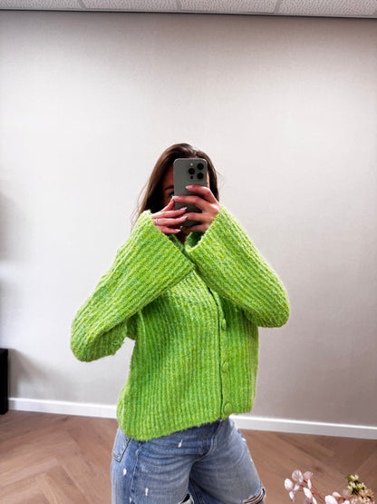 Knitted cardigan Green