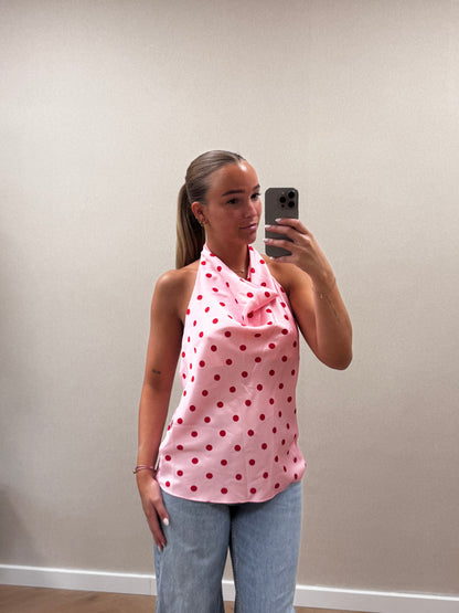 Satin polkadot top