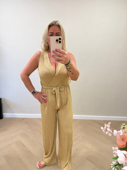 Glitter jumpsuit gold