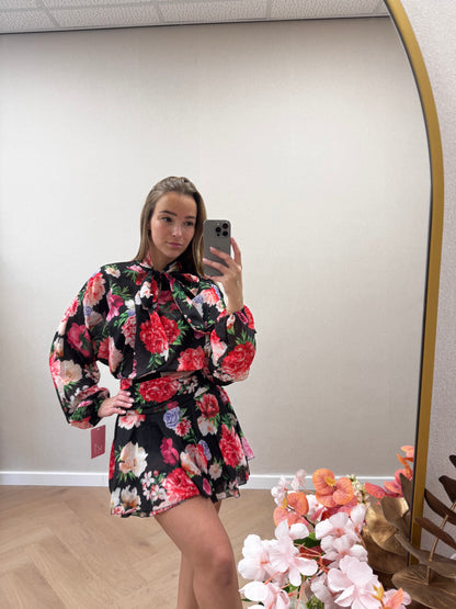 Floral dress red
