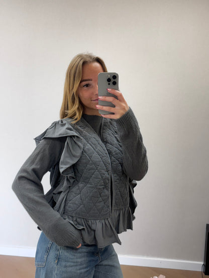 Ruffle Gillet - grey