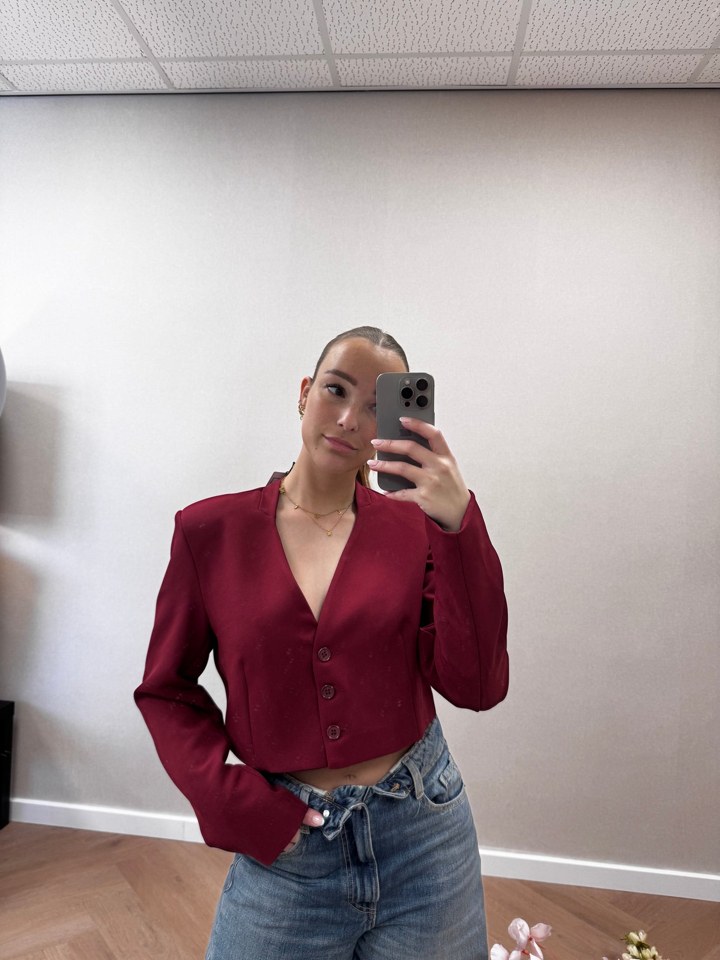 Cropped blazer Bordeaux