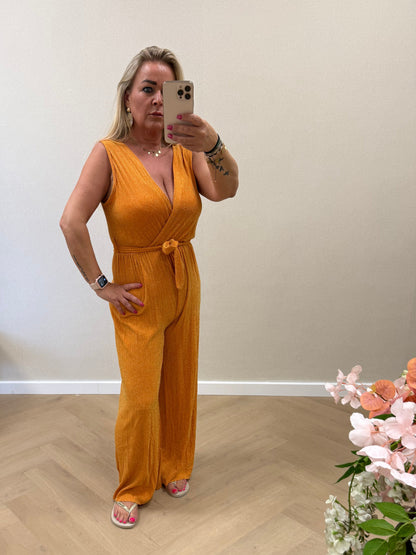 Glitter jumpsuit orange