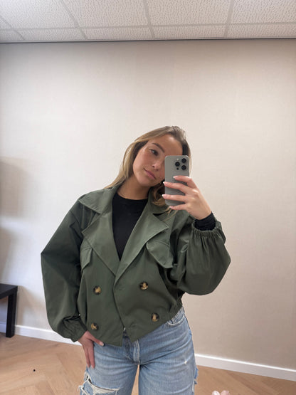 Cropped jacket kaki
