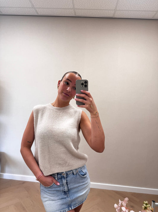Wool top creme