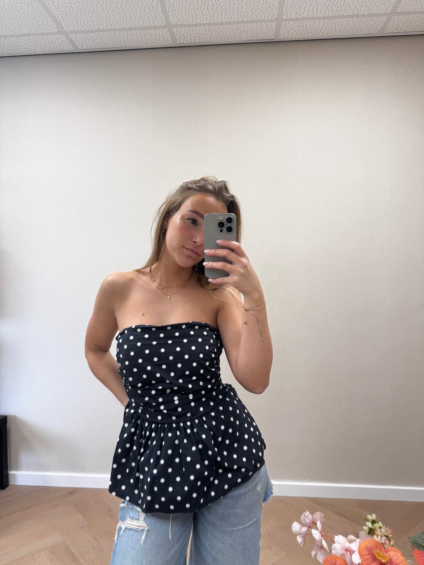 Stip top strepples Black
