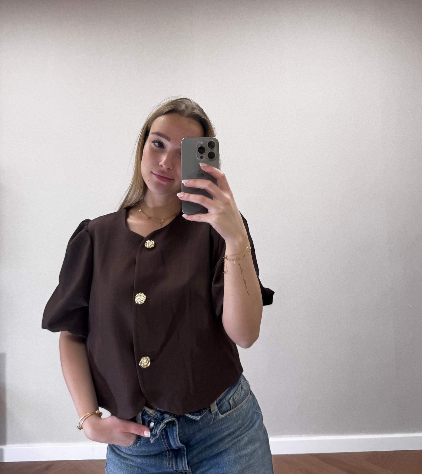 Luna top bruin