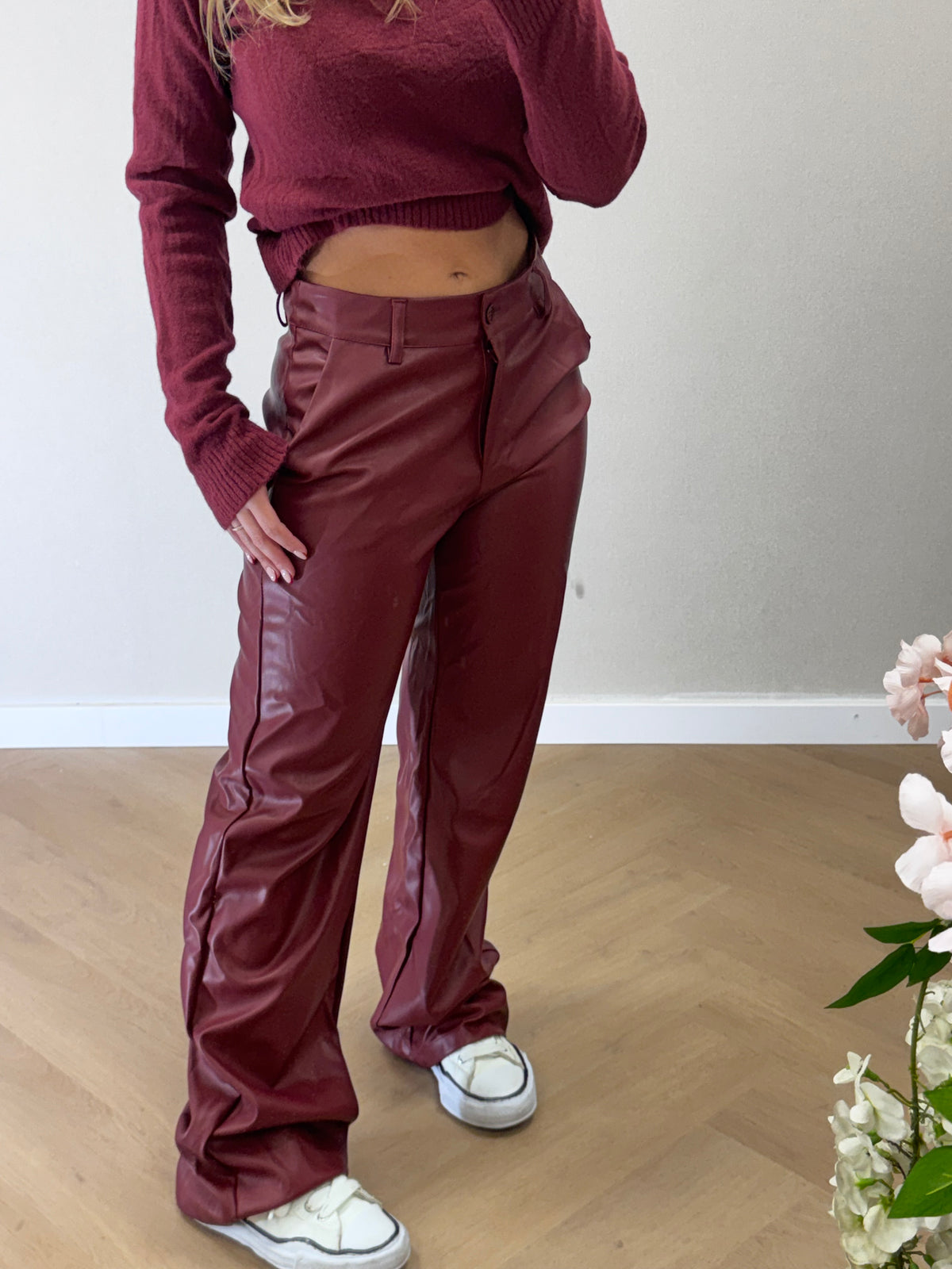 Bowie leather pants burgundy
