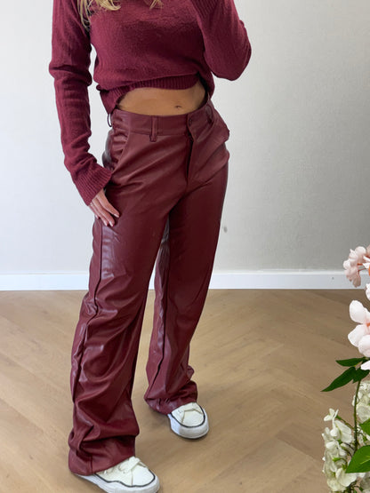 Bowie leather pants burgundy