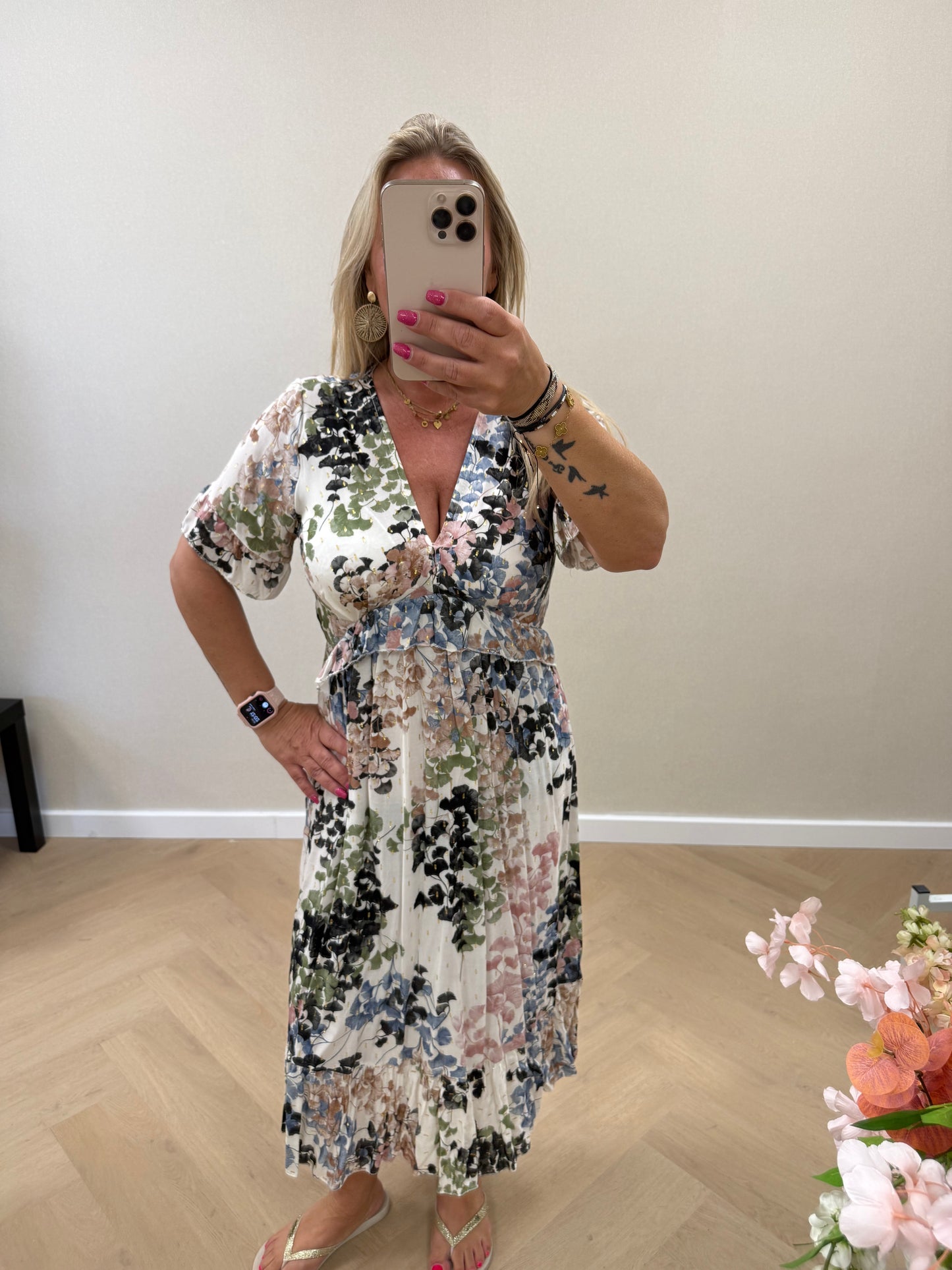 Flower dress green
