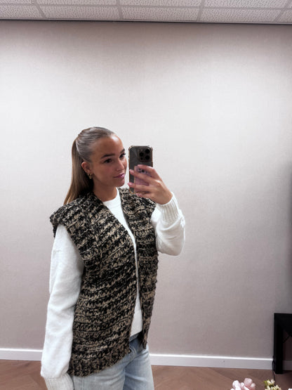 Mila knit gillet - Brown