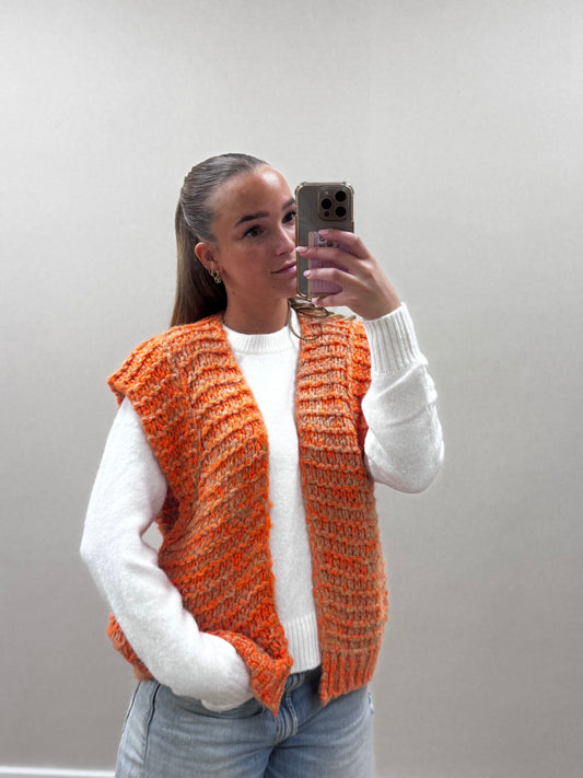 Mila knit Gillet - orange
