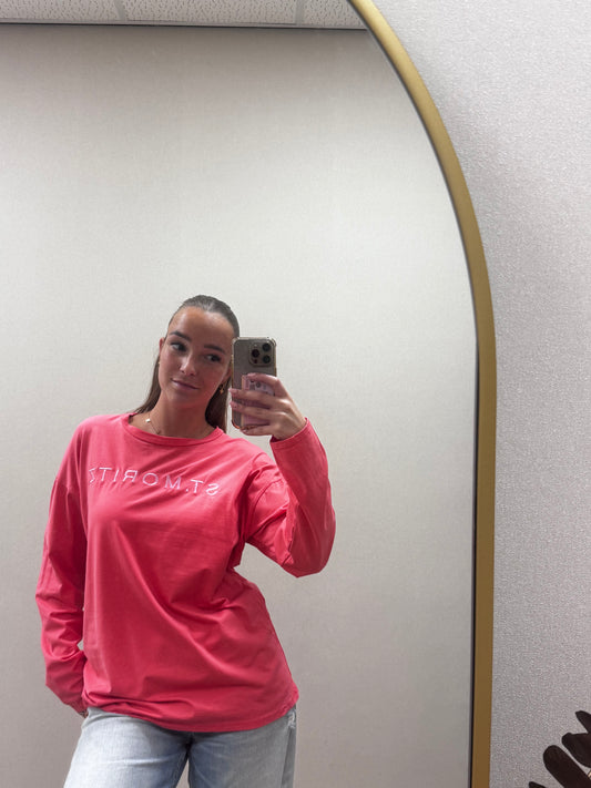 St Moritz longsleeve - koraal