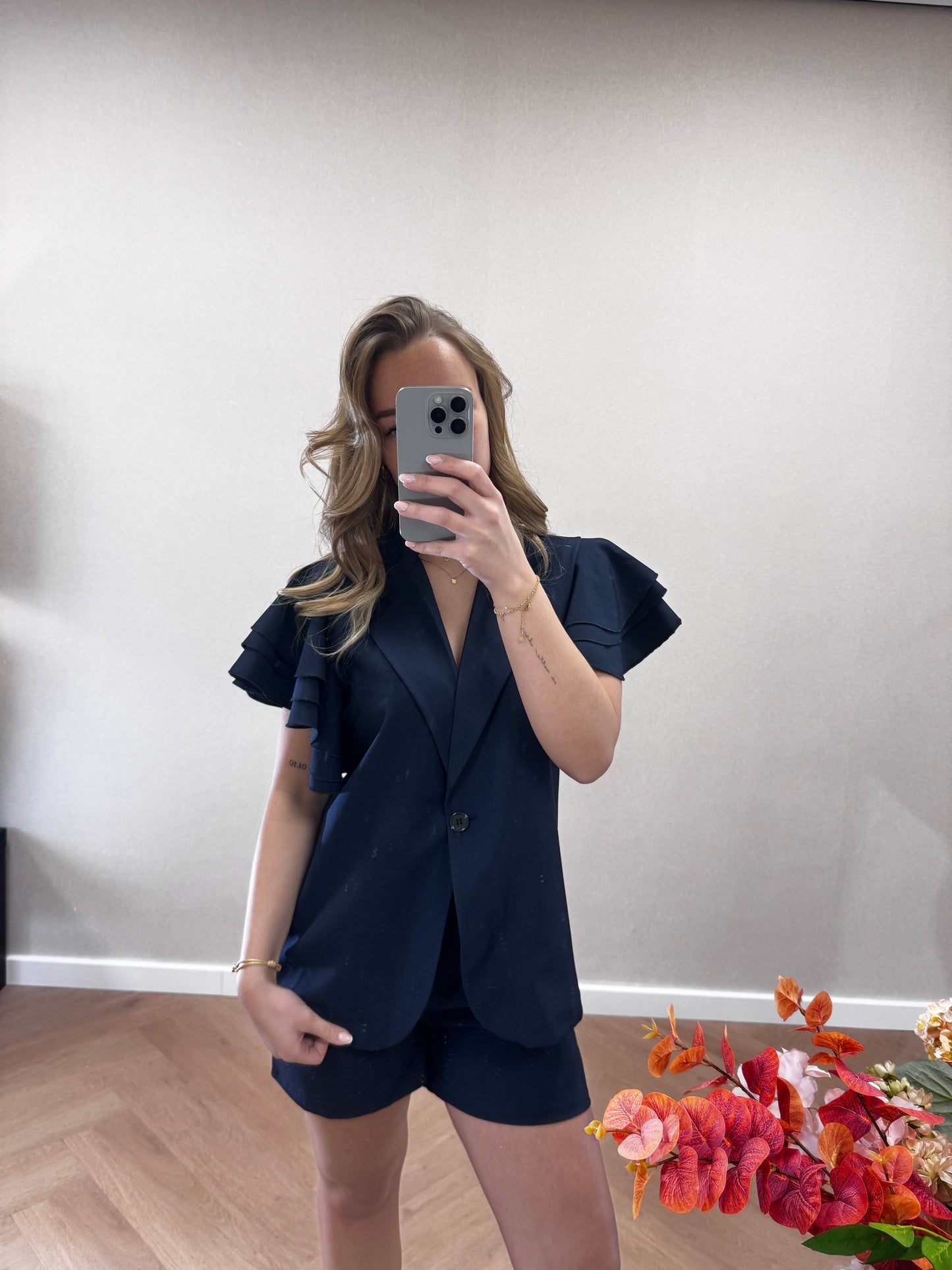 Ruffel set navy