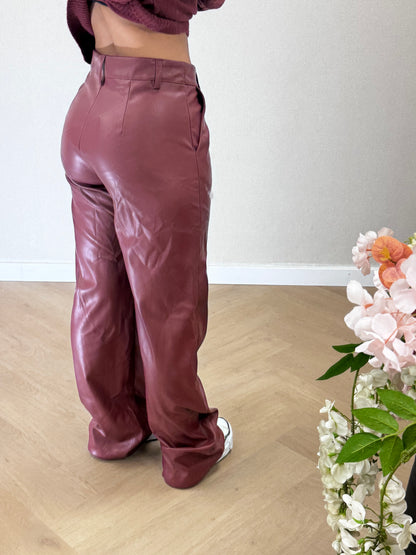Bowie leather pants burgundy