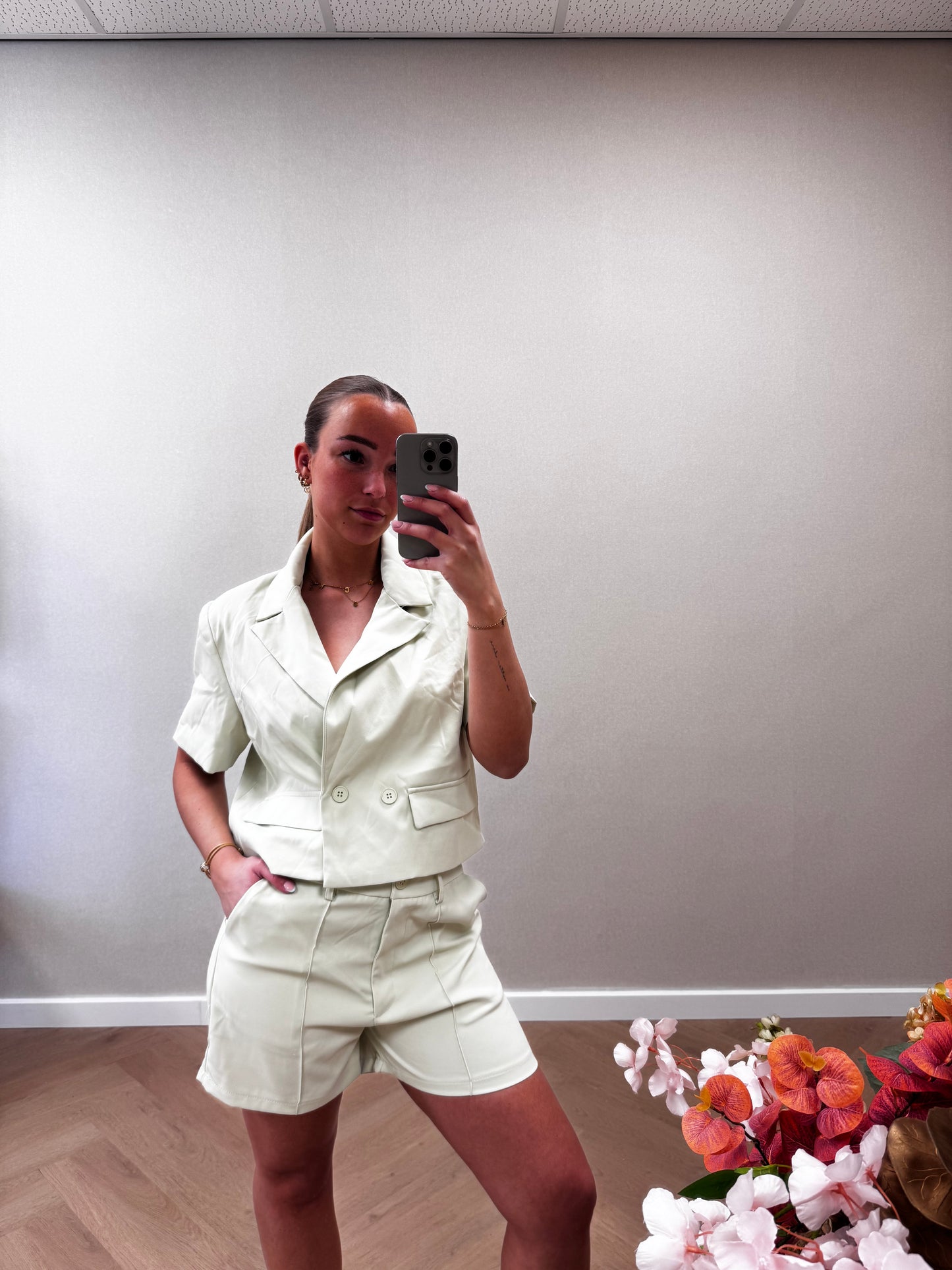 Roos set mintgroen