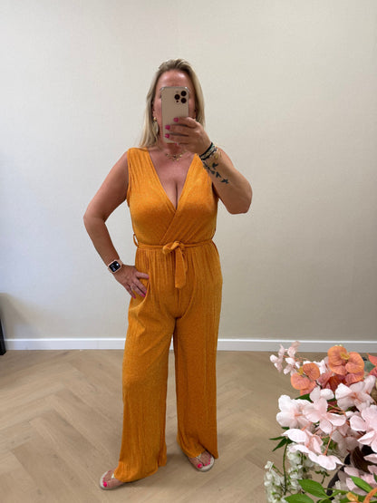 Glitter jumpsuit orange