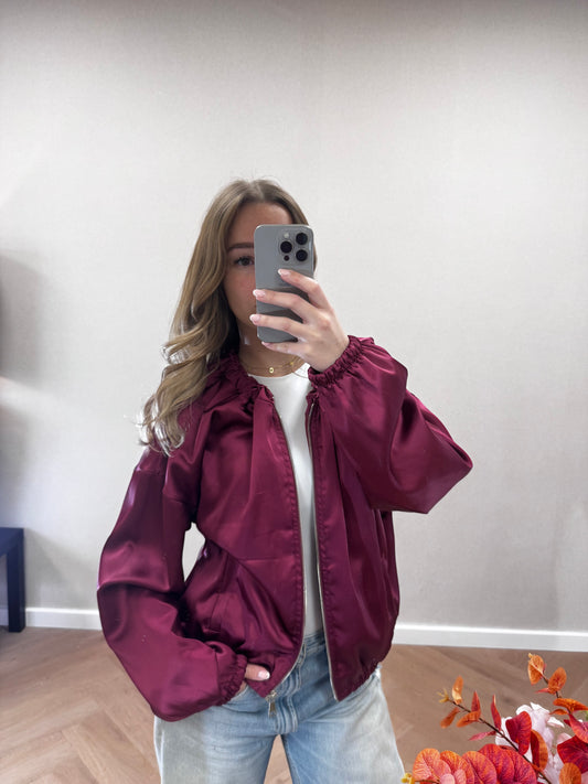 Satin bomber magenta