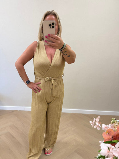 Glitter jumpsuit gold