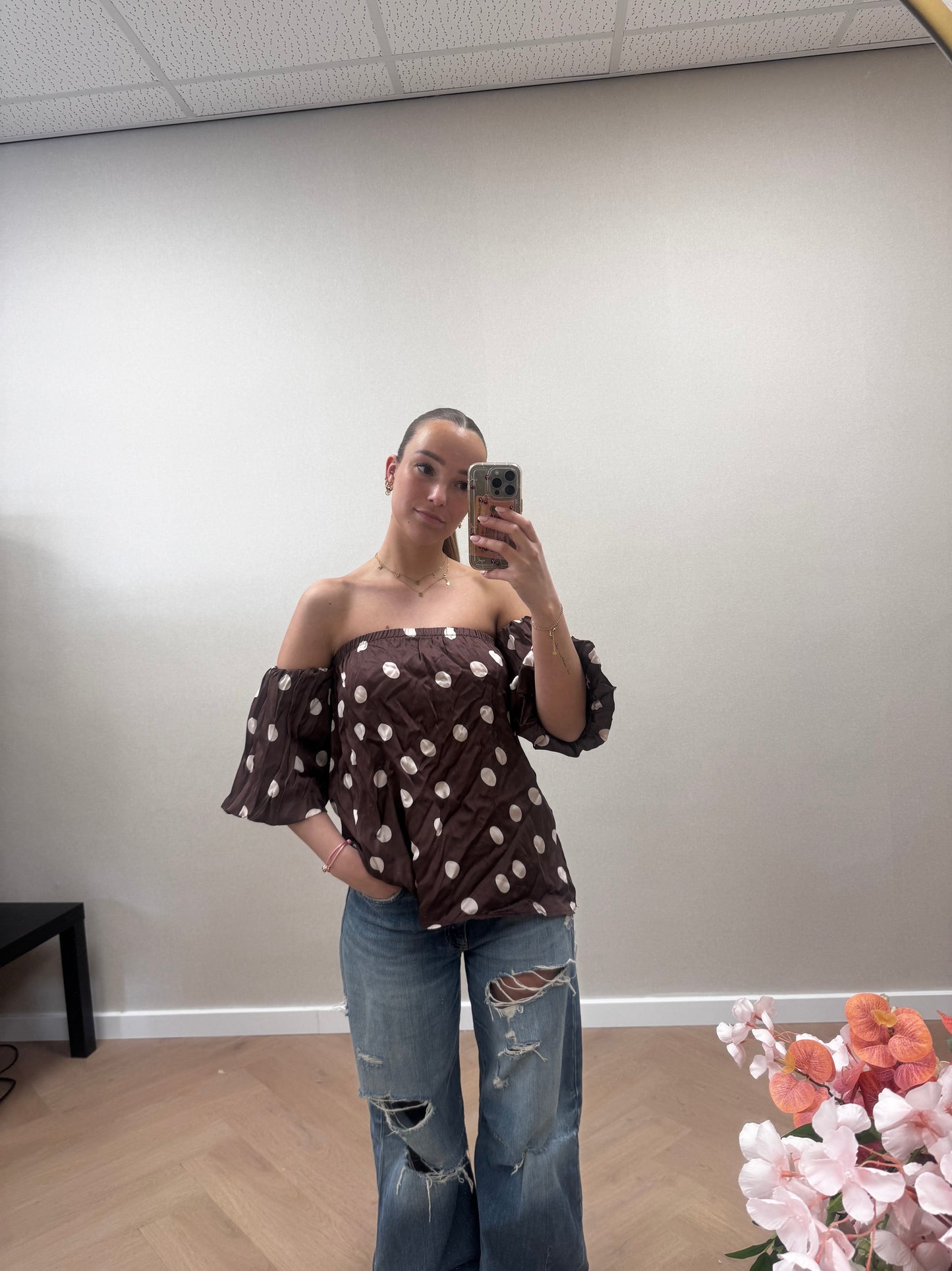 Spot top Brown