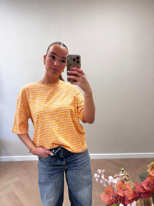 Stripe shirt orange