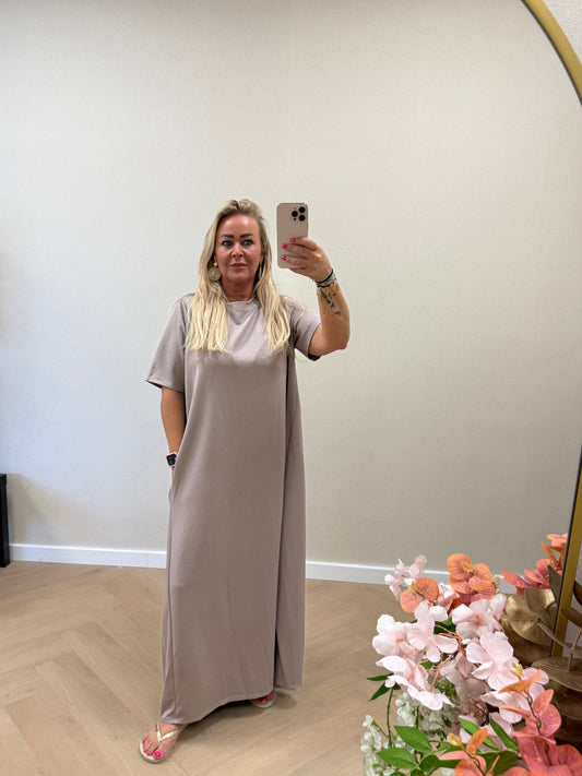 Tshirt dress taupe