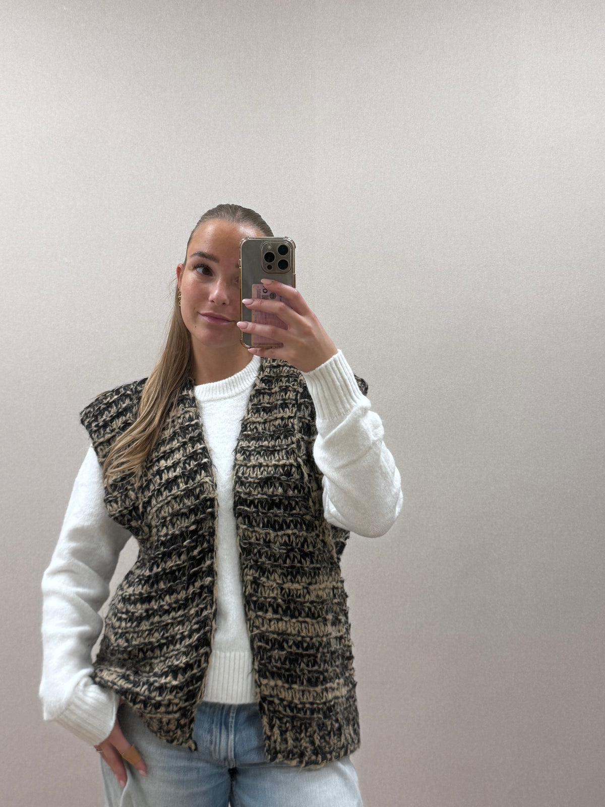 Mila knit gillet - Brown
