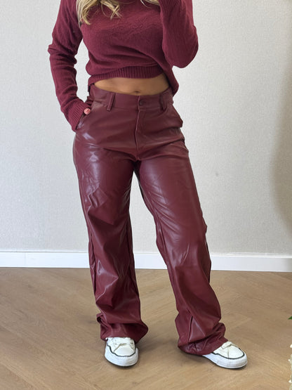 Bowie leather pants burgundy