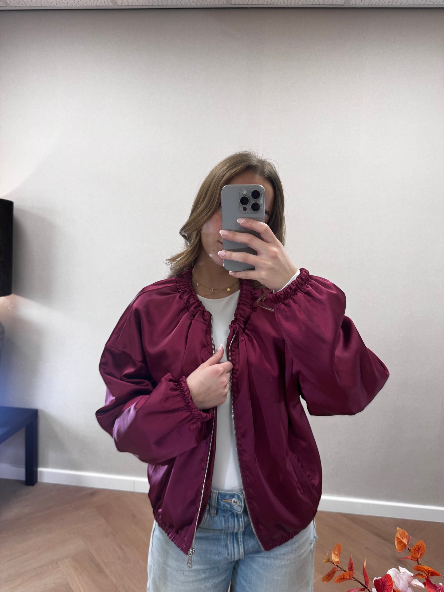 Satin bomber magenta