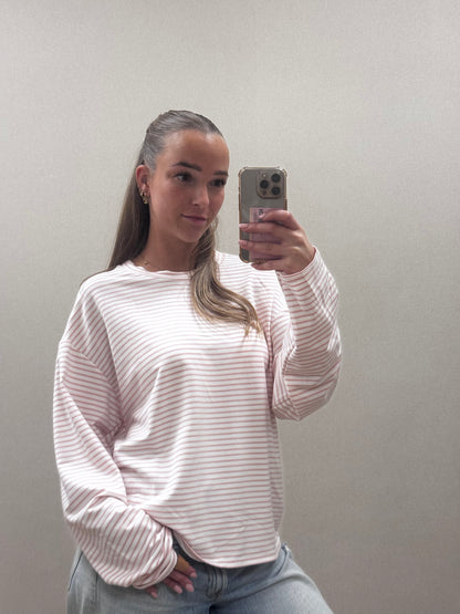 Sunny stripe long sleeve - pink