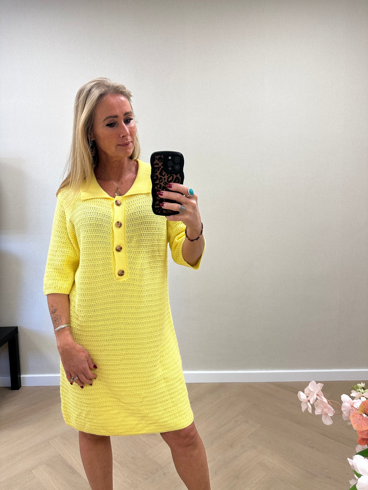 Knit dress yellow