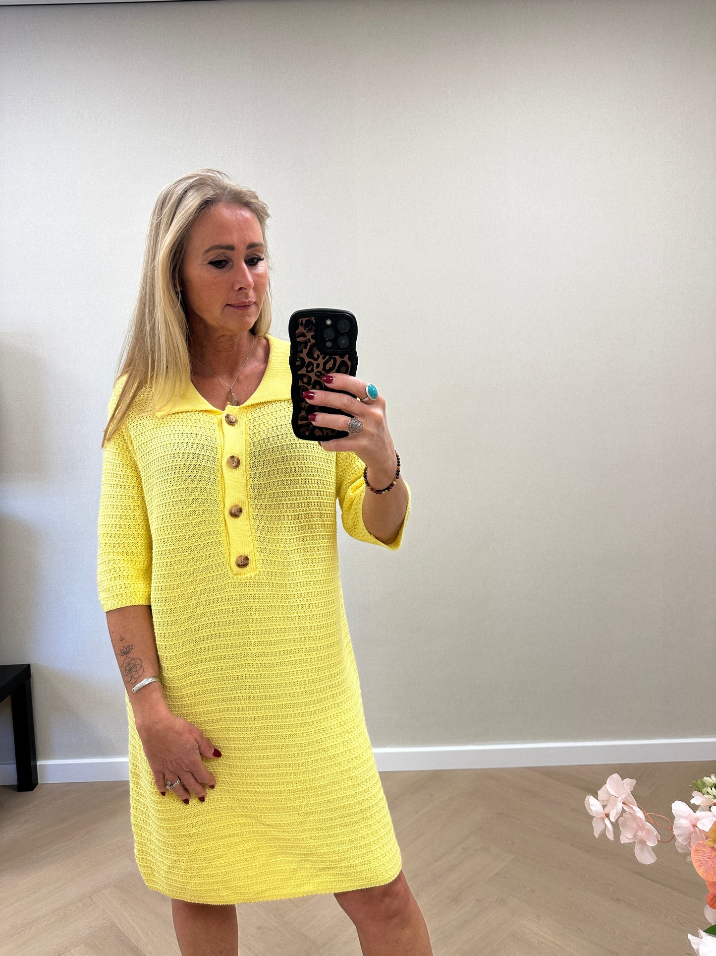 Knit dress yellow