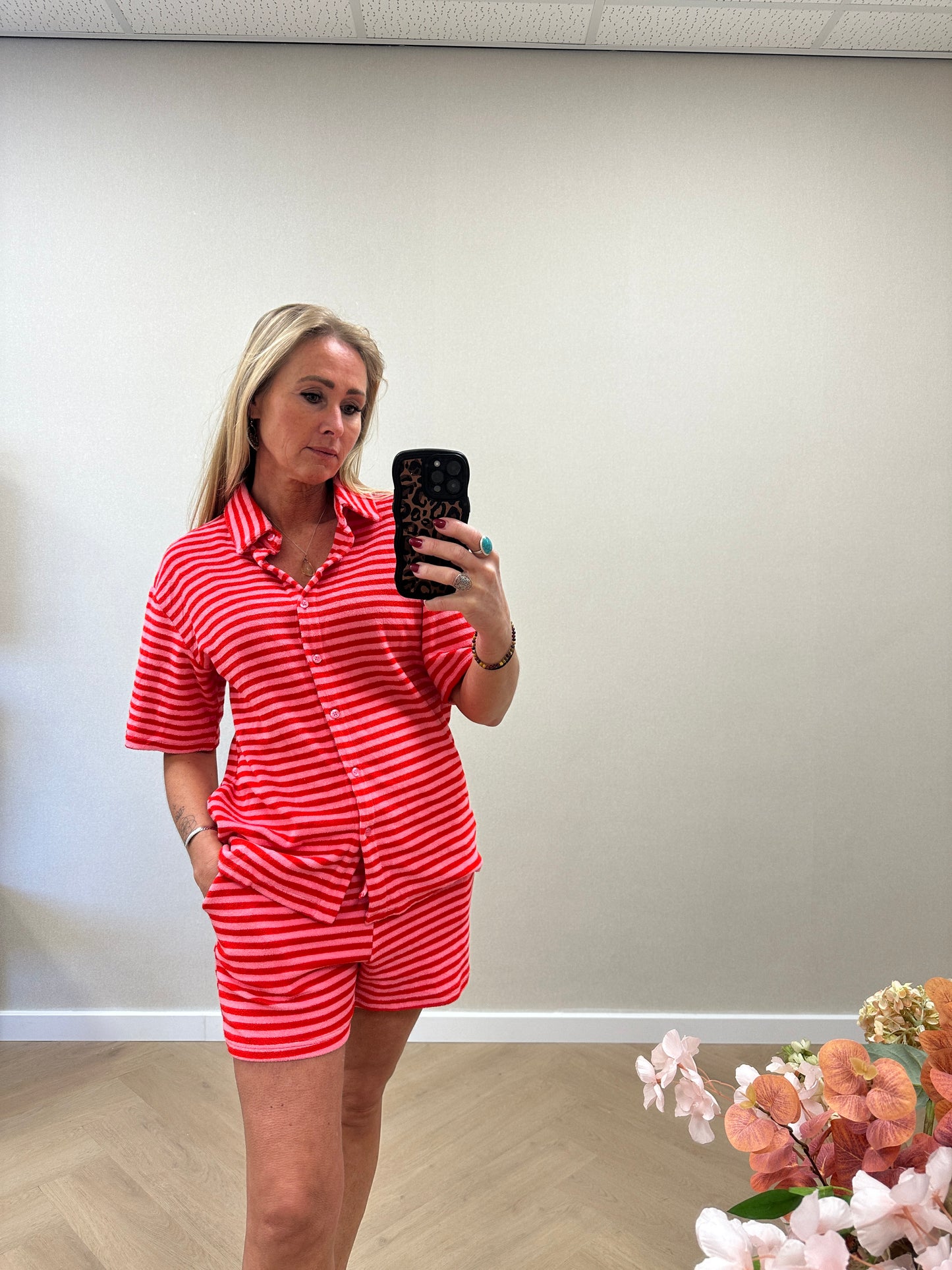 Stripe set pink red
