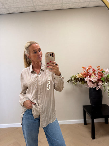 Stripe Blouse - Beige