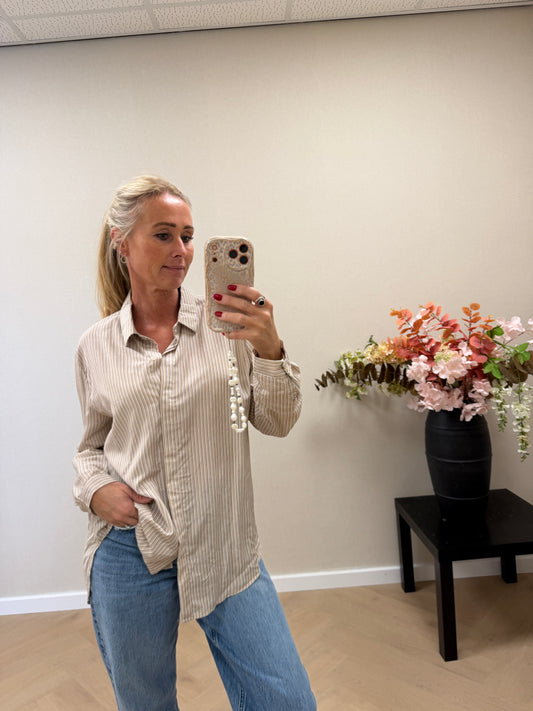 Stripe Blouse - Beige