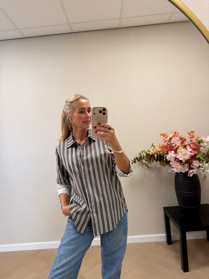 Stripe Blouse - Grey