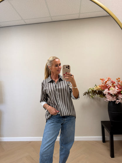 Stripe Blouse - Grey